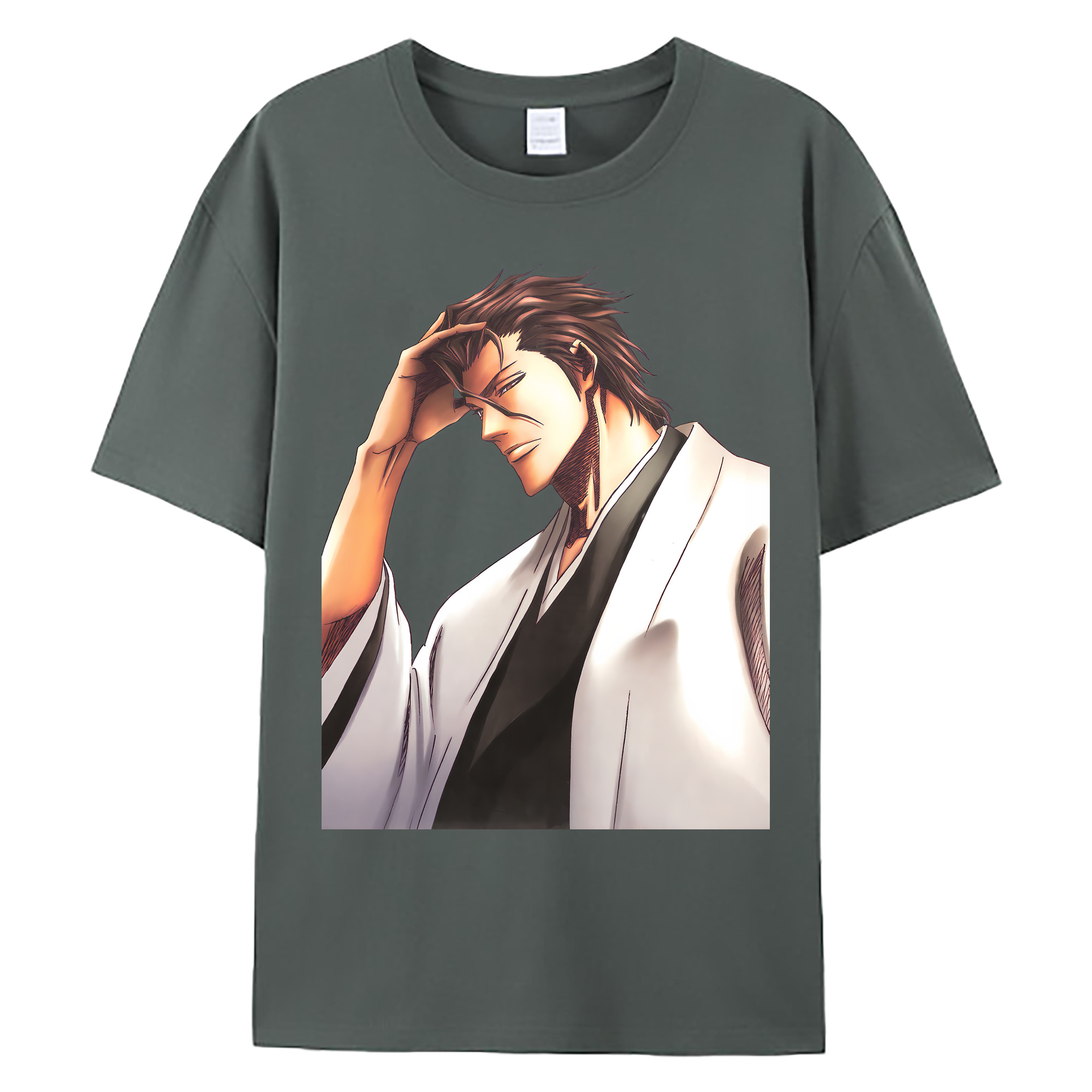 （画像用） ブリーチ 藍染 惣右介（あいぜん そうすけ） BLEACH Aizen Sousuke 綿100％ メンズ半袖Tシャツ｜肌触りやわらか＆通気性